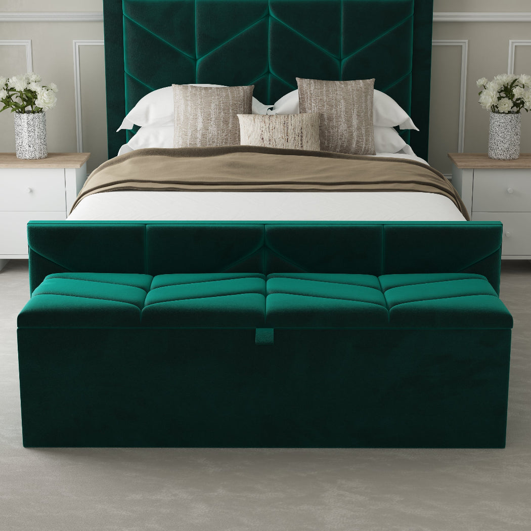 Seville Fabric Upholstered Blanket Box – styled in a bedroom