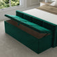 Seville Fabric Upholstered Blanket Box – angled view, storage open