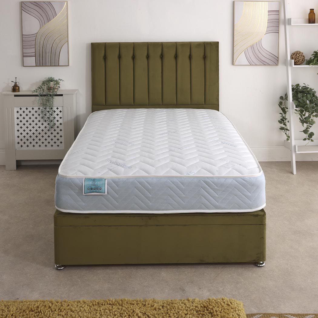 Stress Free Coil Sprung Ottoman Side Lift Bed Set – front view