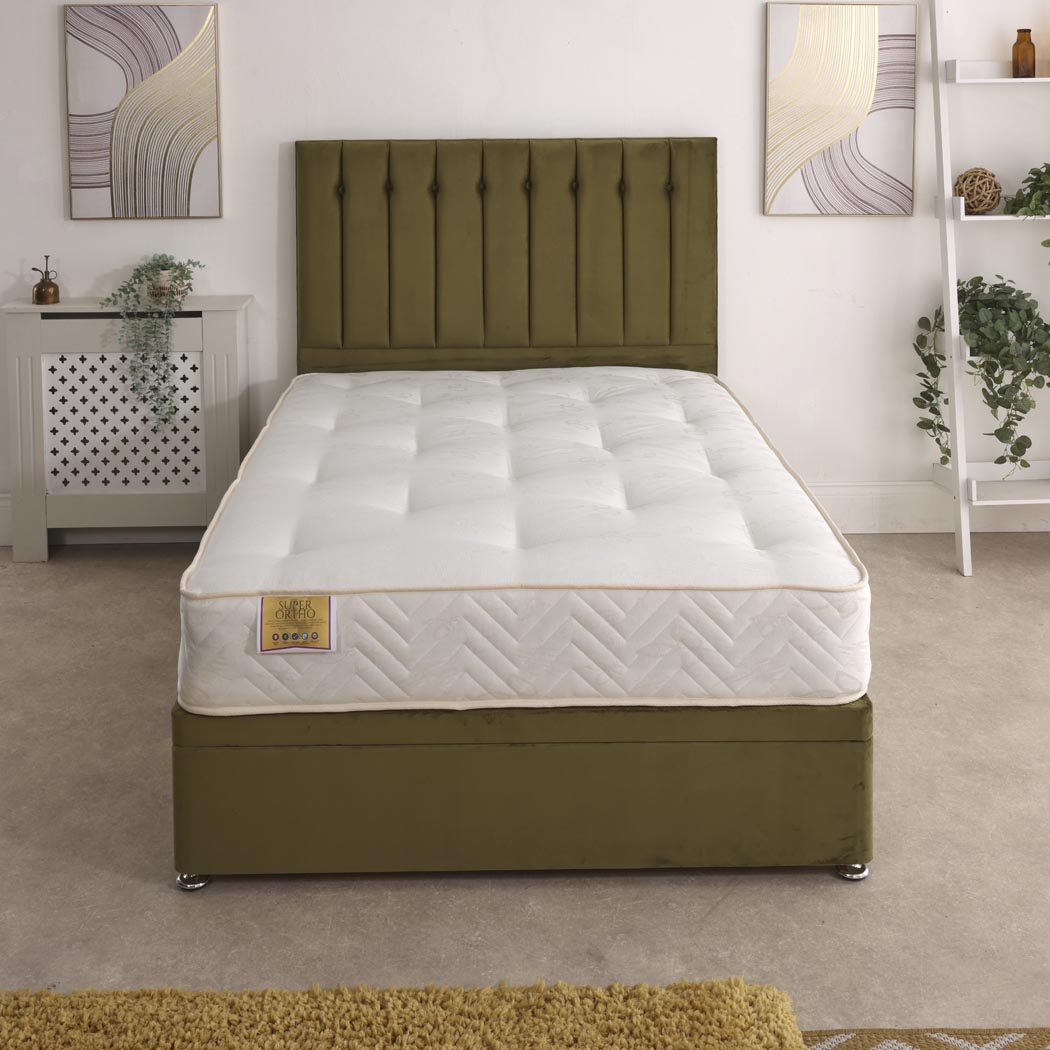 Super Ortho Coil Sprung Ottoman Side Lift Bed Set – front view