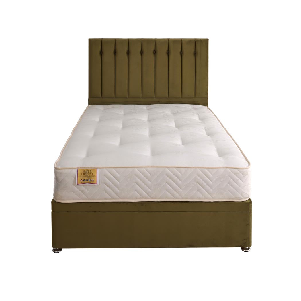 Super Ortho Coil Sprung Ottoman Side Lift Bed Set – front view