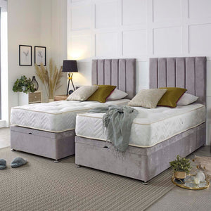 Supreme Guest Hotel Zip and Link 2000 Pocket Sprung Ottoman Divan Bed Set – styled in a bedroom