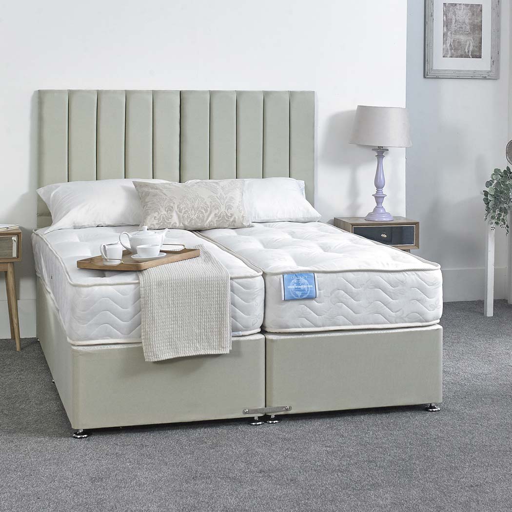 Supreme Guest Hotel Zip and Link 1500 Pocket Sprung Mattress – styled in a bedroom