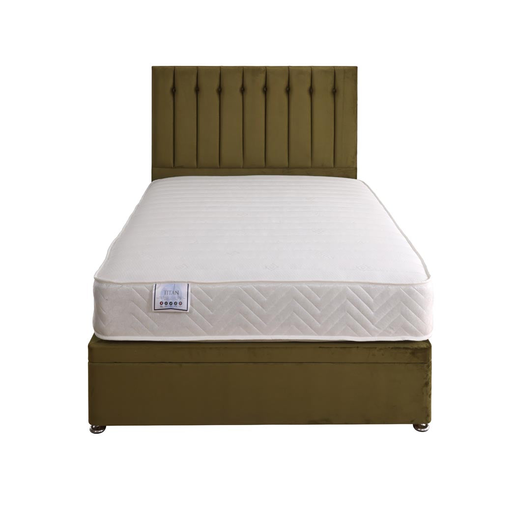 Titan Coil Sprung Ottoman Side Lift Bed Set – front view