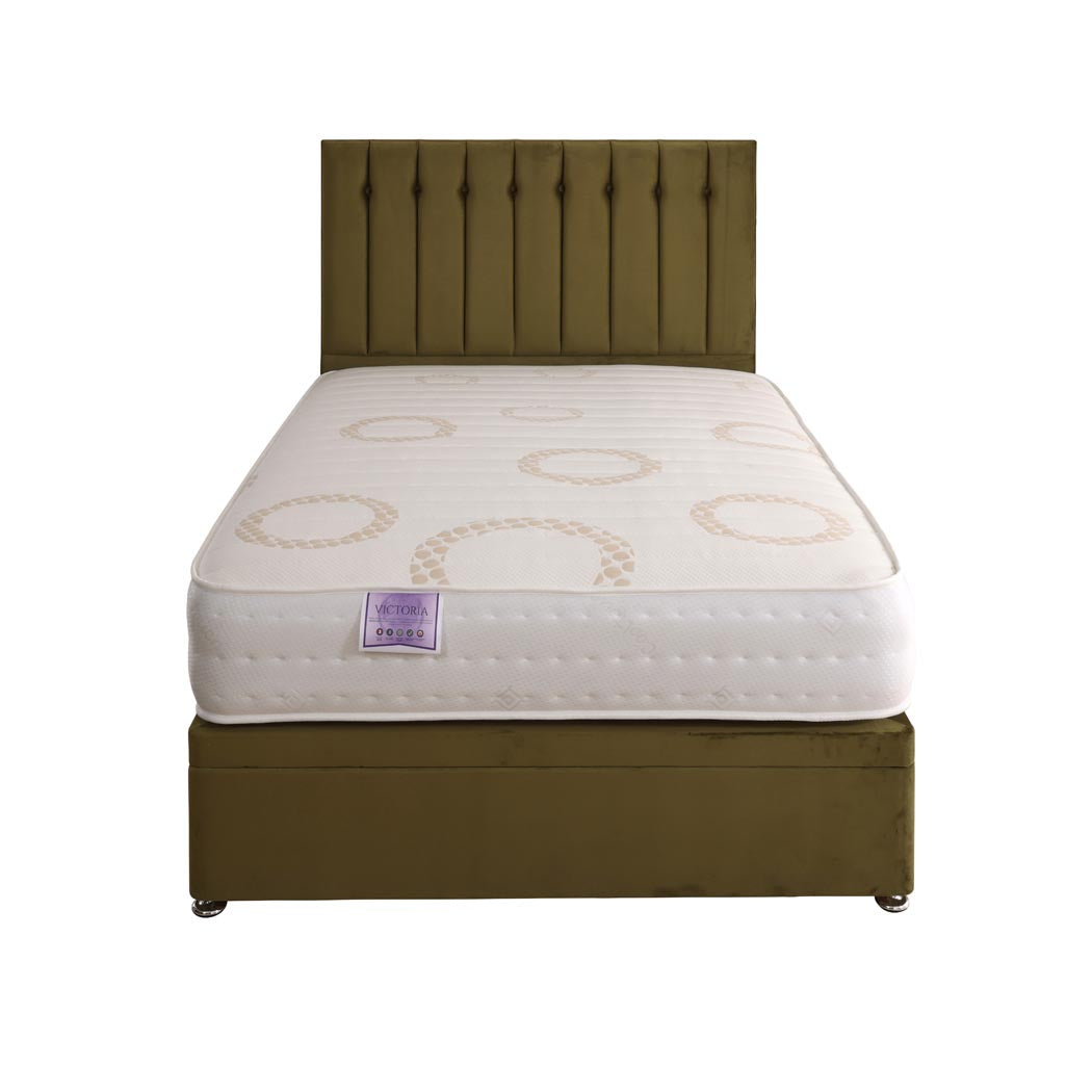 Victoria Orthopaedic Coil Sprung Ottoman Side Lift Bed Set – front view