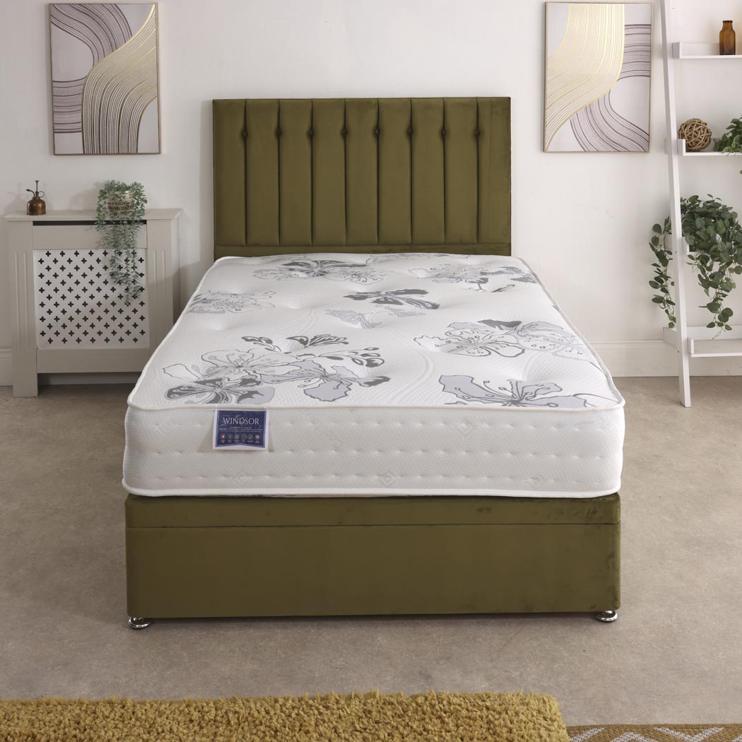 Windsor Orthopaedic Coil Sprung Ottoman Side Lift Bed Set – front view