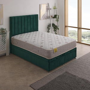 Zeus Orthopaedic Coil Sprung Ottoman End Lift Bed Set – styled in a bedroom
