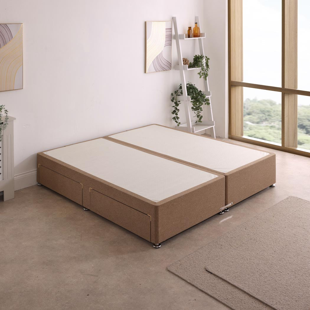 Zip and Link Divan Bed Base – angled view, drawers closed