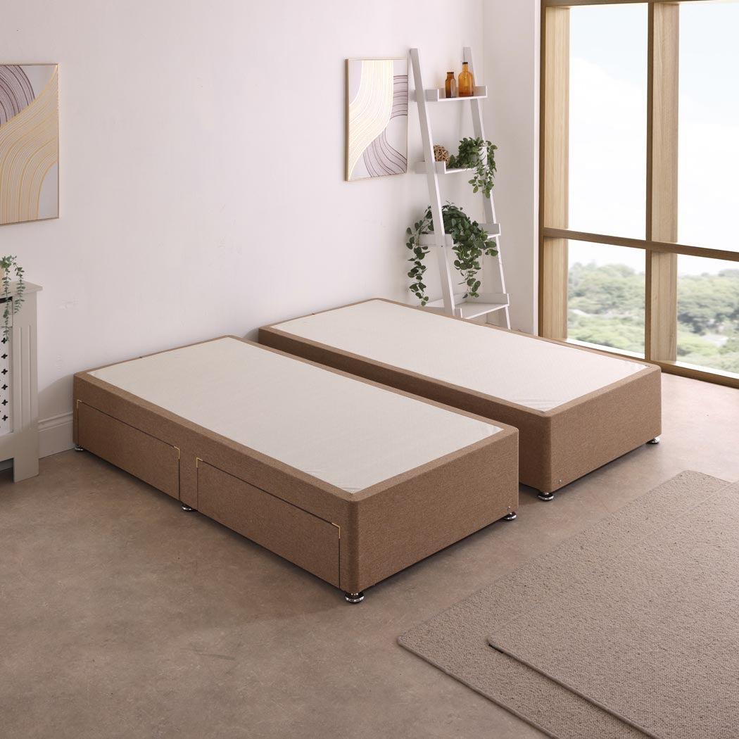 Zip and Link Divan Bed Base – angled view, drawers closed