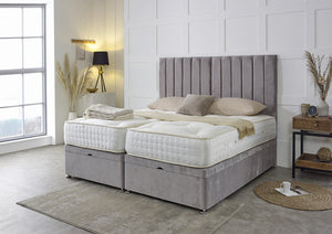 Luxury Hotel Zip and Link Contract 1000 Pocket Sprung Intelligent Fibre Ottoman Divan Bed Set