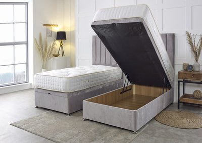 Luxury Hotel Zip and Link Contract 2000 Pocket Sprung Intelligent Fibre Ottoman Divan Bed Set