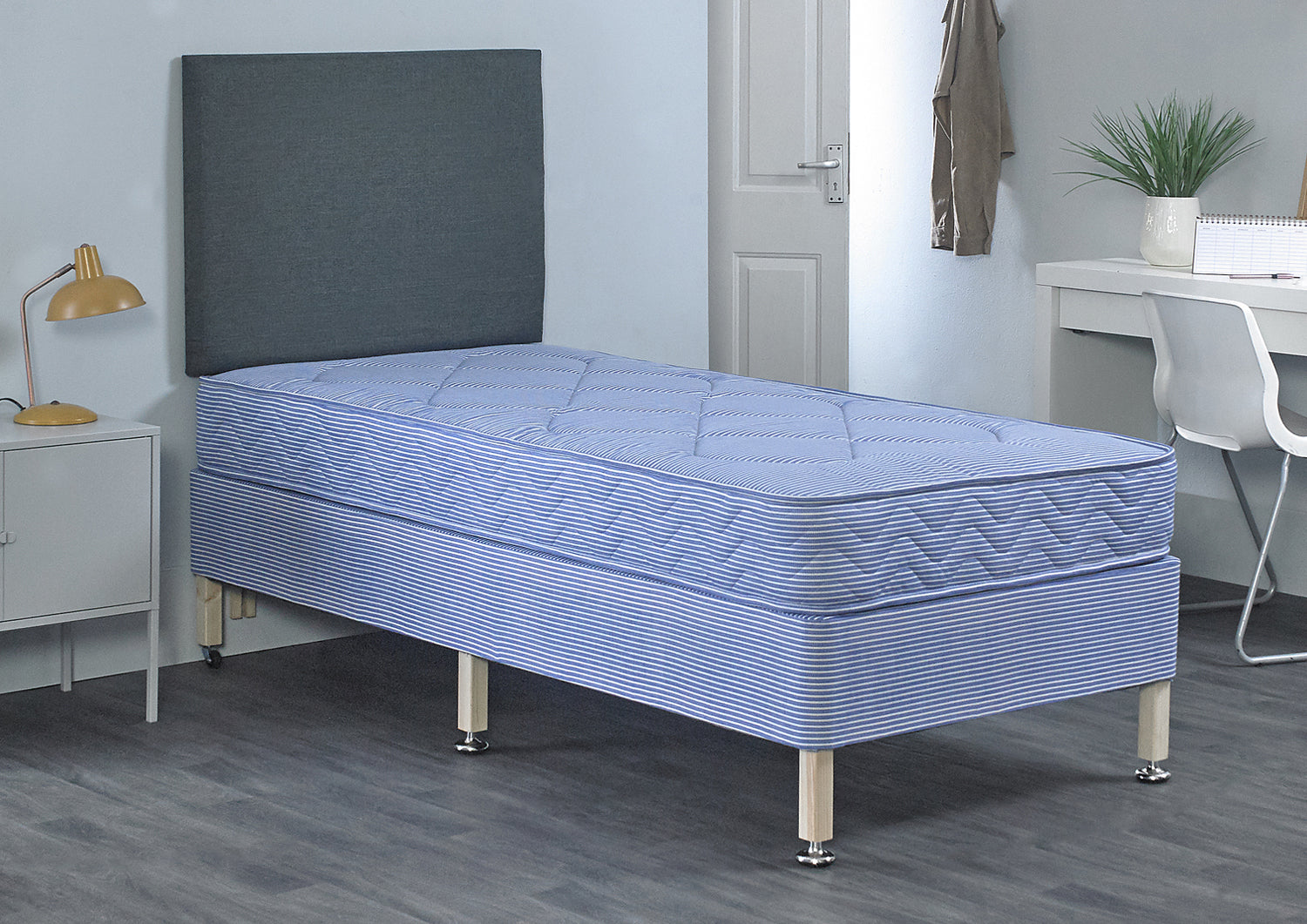 Beamish Student Contract Coil Sprung Quilted Divan Bed Set on Legs