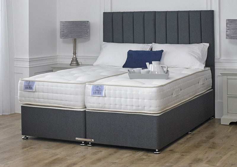 Luxury Hotel Zip and Link Contract 1000 Pocket Sprung Intelligent Fibre Divan Bed Set