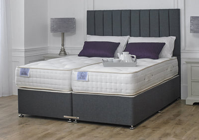 Luxury Hotel Zip and Link Contract 2000 Pocket Sprung Intelligent Fibre Divan Bed Set