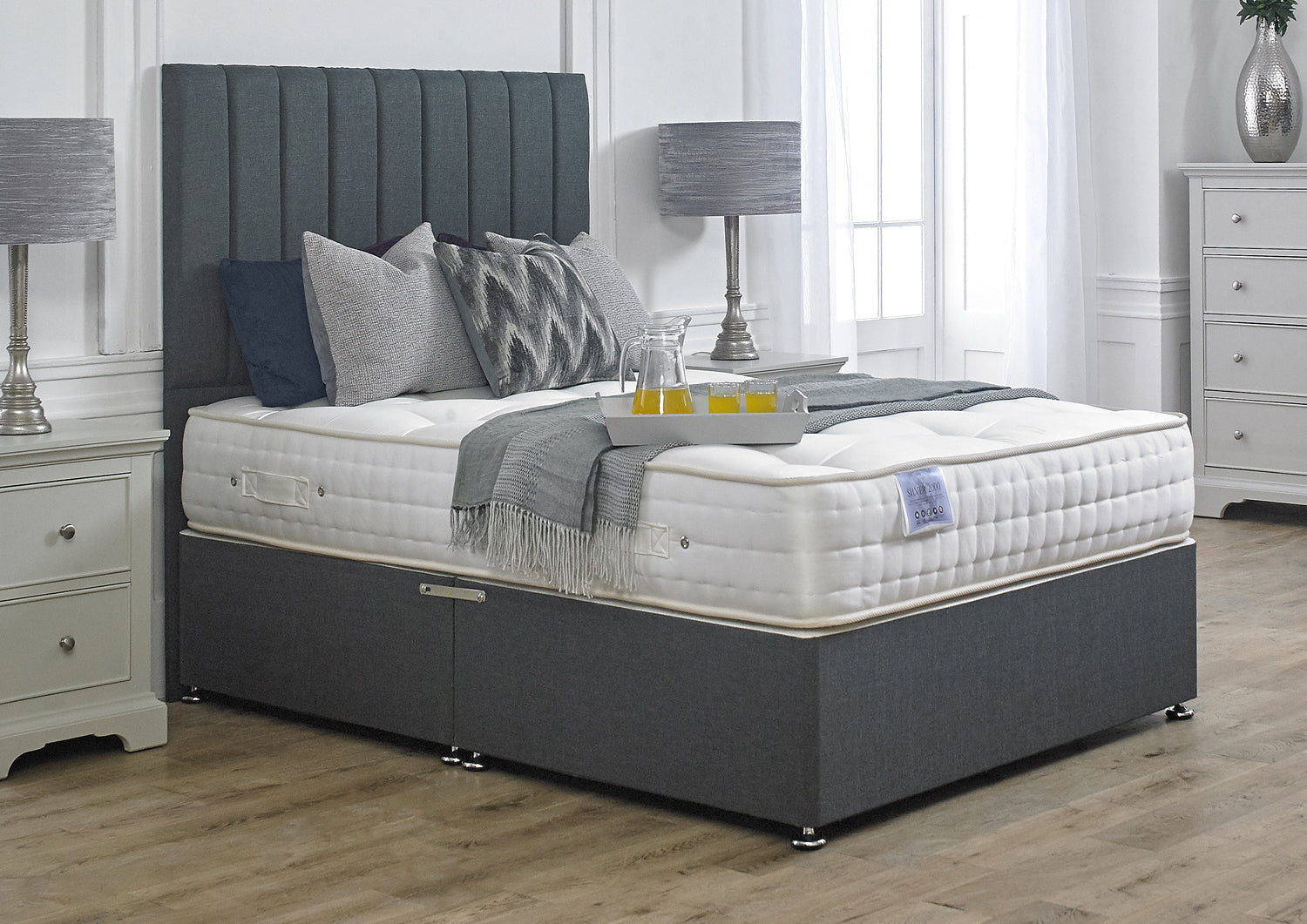 Luxury Hotel Contract 5000 Pocket Sprung Intelligent Wool Divan Bed Set