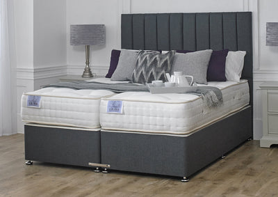 Luxury Hotel Zip and Link Contract 5000 Pocket Sprung Intelligent Wool Divan Bed Set