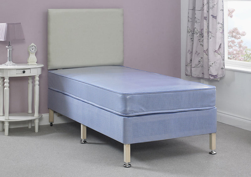 Thornley Care Contract PVC Water Resistant Coil Sprung Divan Bed Set on Legs
